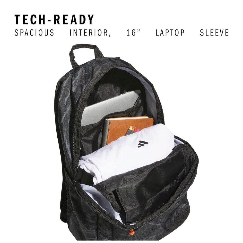 adidas Affiliate Backpack Bag Essential Camo Black/Orange - Picture 2 of 5